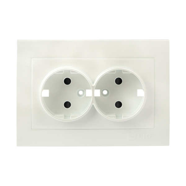 Купить EKF PROxima Валенсия лицевая панель розетки 2-местной с/з 16А жемчуг с защ. штор.