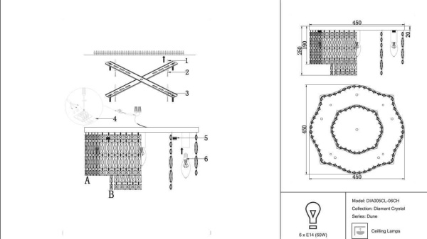 Купить Maytoni Modern Dune Хром Потолочный светильник E14 60W DIA005CL-06CH