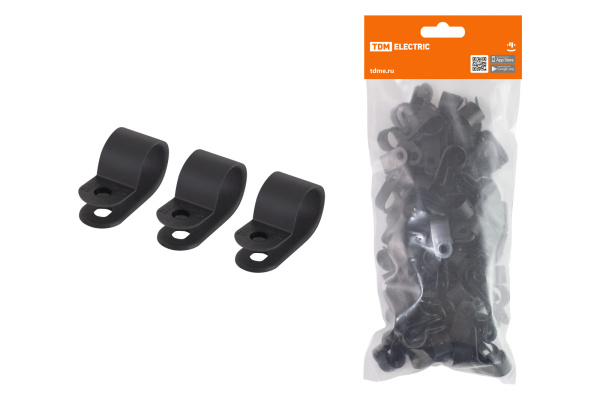 TDM Скоба нейлоновая крепежная СКН-5 черная (100 шт) SQ0514-0211