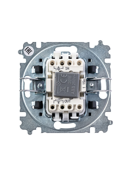 Купить ABB EPJ Levit белый / дымчатый чёрный Выключатель 1-клавишный с подсветкой 2CHH590146A6062