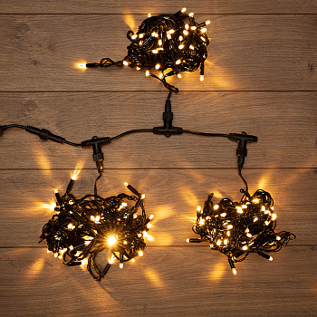 NEON-NIGHT Гирлянда "LED ClipLight" 24V, 3 нити по 10 метров, цвет диодов ТЕПЛЫЙ БЕЛЫЙ 323-316