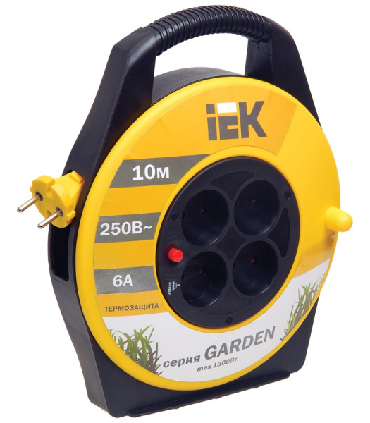 Купить IEK Катушка УК10 с т/з 4 места 2Р/10м 2х0,75 мм2 "Garden"