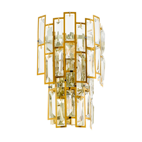 Eglo AGRIGENTO Бра , 3x25W(E14), L215, H330, А130, сталь, латунь/хрусталь, прозрачный 39615