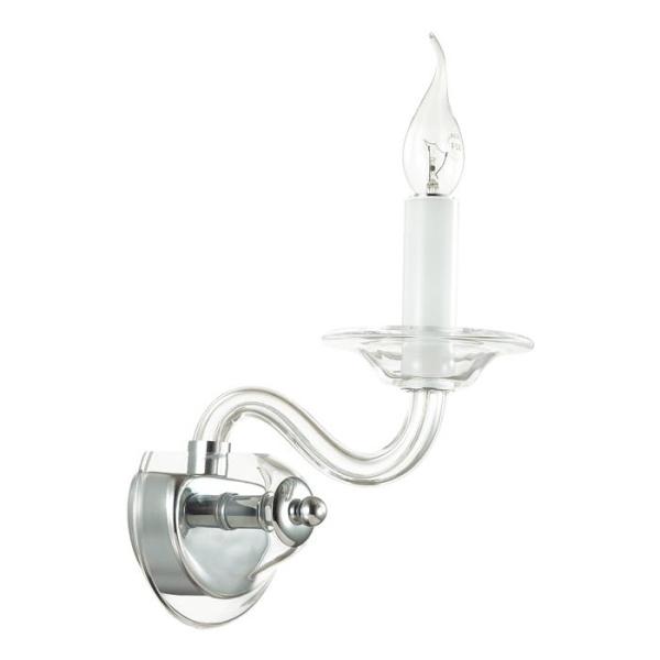 Odeon Light 3931/1W ODL18 452 хром/прозрачн./хрусталь сферич.формы Бра IP20 E14 40W 220V ARIA