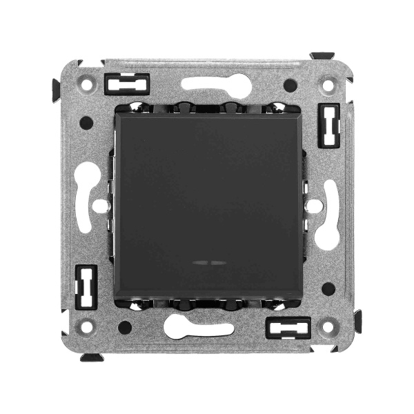 DKC Кнопка одноклавишная в стену, "Avanti", "Черный матовый"