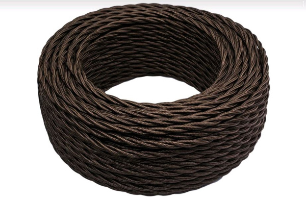 BIRONI Коричневый глянец Витой провод 2*0,75 150м B1-422-072-150