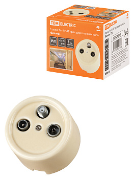 TDM Розетка TV+R+ SAT проходная сл. кость «Болонь» SQ1820-0358