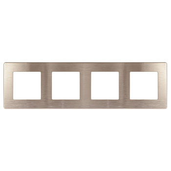 ЭРА Рамка для розеток и выключателей Серия 12 12-5104-04 на 4 поста, Сатин, шампань