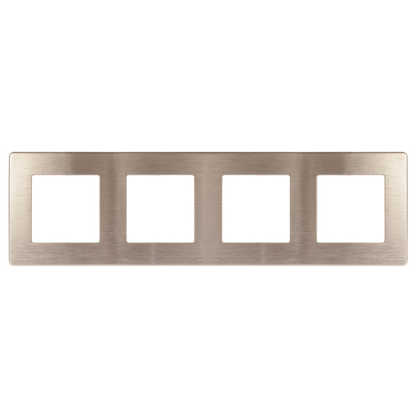 ЭРА Рамка для розеток и выключателей Серия 12 12-5104-04 на 4 поста, Сатин, шампань