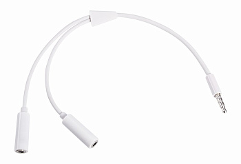 Аудио разветвитель штекер 3,5 мм на 2 по 3,5 мм белый Rexant 18-1100