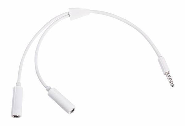 Аудио разветвитель штекер 3,5 мм на 2 по 3,5 мм белый Rexant 18-1100