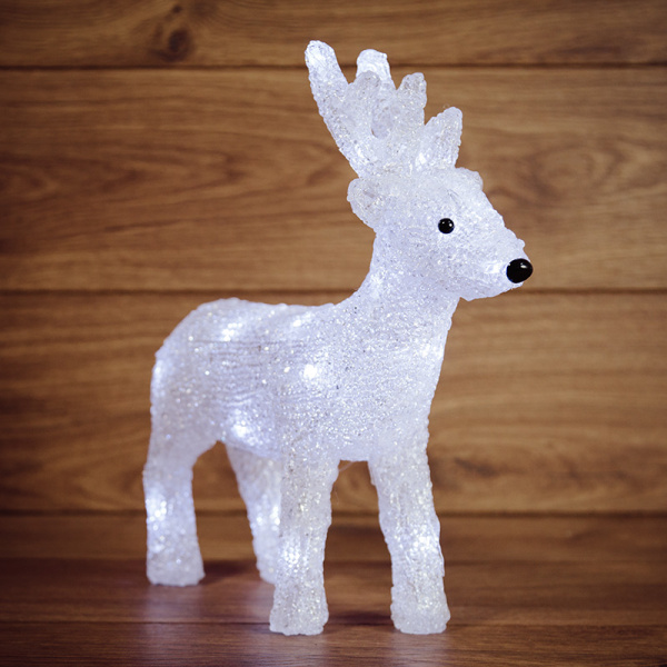 NEON-NIGHT Акриловая светодиодная фигура "Оленёнок" 30х14х35 см, 4,5 В, 3 батарейки AA (не входят в комплект), 40 светодиодов, 513-321