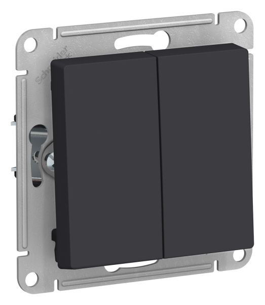 Купить Systeme Electric AtlasDesign Карбон Выключатель 2-клавишный сх.5, 10АХ, механизм