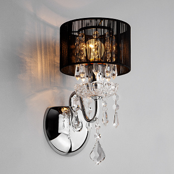 Eurosvet Бра с абажуром 2045/1 хром/черный 00000053359