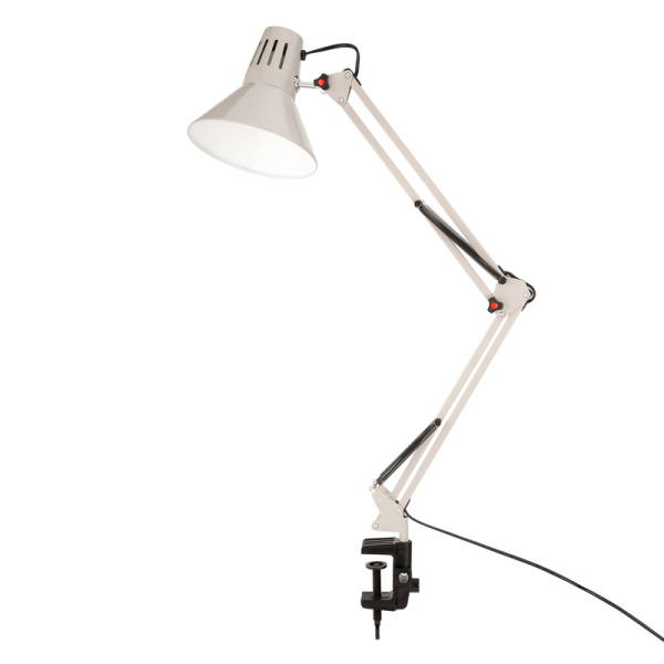 Светильник настольный Акцент на металлической стойке с винтовым зажимом, с цоколем Е27, 60 Вт, цвет лунный свет Rexant 603-1009