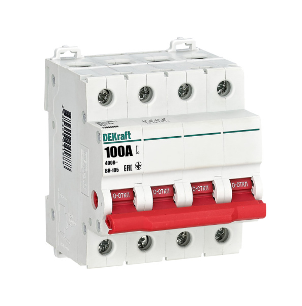 Dekraft Выключатель-разъединитель 4Р 100А ВН-105