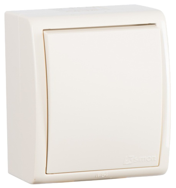 Simon 15 Aqua Бежевый Выключатель 1-клавишный наружный, IP54 1594101-031