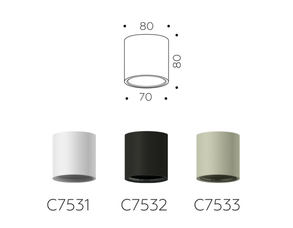 Купить Ambrella Корпус светильника накладной для насадок D70mm C7532 SBK черный песок D80*H80mm MR16 GU5.3