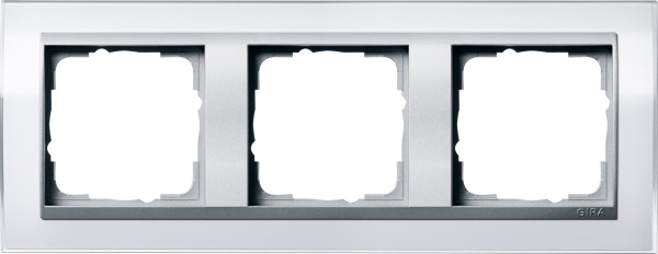 Gira Event Clear Бел/Алюминий Рамка 3-ая 0213726