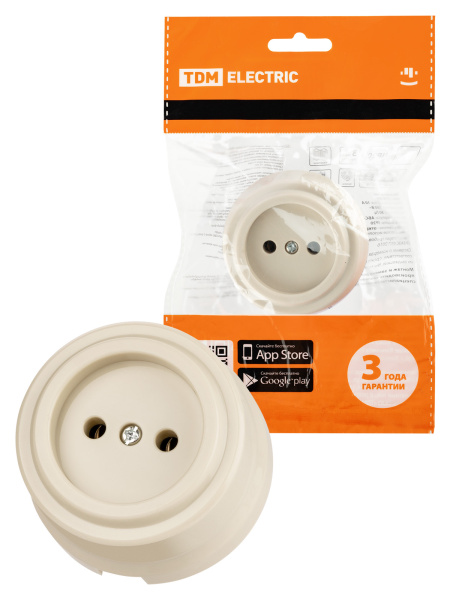 TDM Розетка 2П 10А 250В сл. кость «Виви» SQ1820-1316