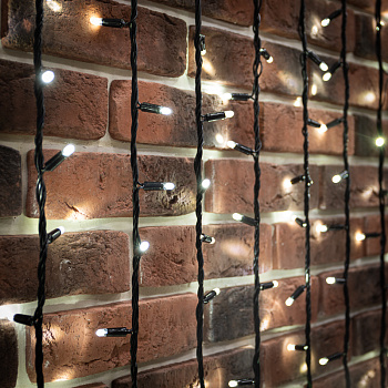 NEON-NIGHT Гирлянда "Светодиодный Дождь" 2х6м, эффект водопада, черный провод, 230 В, диоды БЕЛЫЕ, 1520 LED 235-265