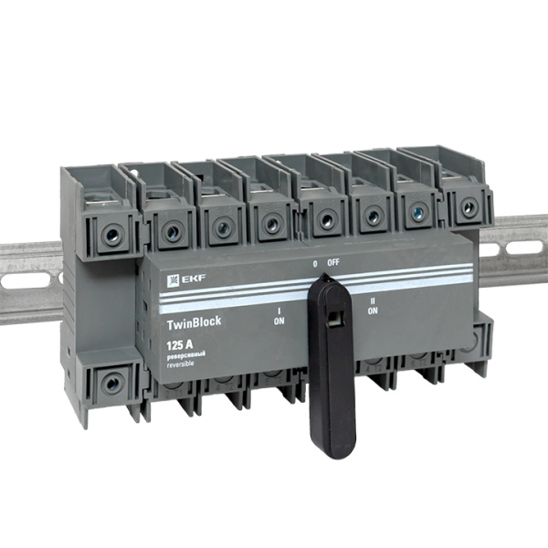 Купить EKF Рубильник 125A 4P реверсивный c рукояткой для прямой установки TwinBlock