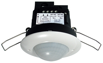 BEG Белый Датчик присутствия потолочный 360°, два канала NO по 3А, напряжение 11-48V AC/DC IP20 92164