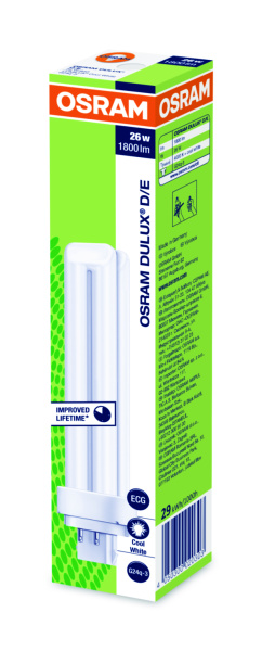 Купить Osram Лампа люминесцентная компактная Dulux D/E 26W/840 холод. белый G24q-3 4050300020303