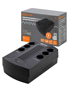 TDM Источник бесперебойного питания ИБП 850 ВА 6 розеток +2USB SQ1204-0002