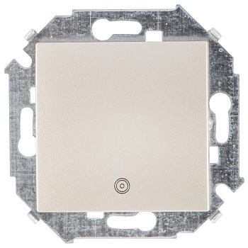 Simon 15 Шампань Выключатель кнопочный с пиктограммой, 16А, 250В, винт.зажим 1591150-034