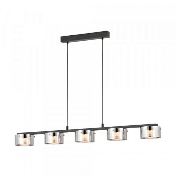 Eglo COPILLOS Подвес светодный димм, 5х7,2W(LED), L1160, B150, H1500, 2850lm, сталь, черный/стекло с напыл., черный-прозрачный 39875