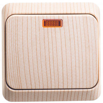 Systeme Electric Этюд наруж Дача Сосна Выключатель 1-клавишный с подсветкой (сх. 1)