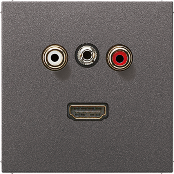 JUNG 2x Cinch Audio (RCA) / Stereo Jack (TRS 3.5 mm) / HDMI, антрацит MAAL1082AN