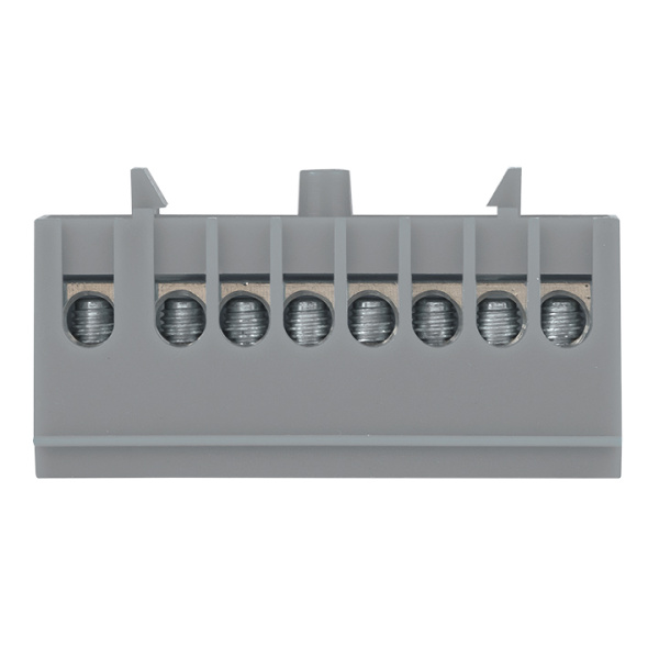 Купить EKF PROxima Шина "фаза" L (6х9мм) 8 отверстий латунь серый изолированный корпус на DIN-рейку