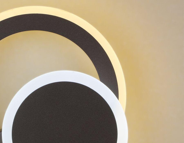 Купить Ambrella Настенный светодиодный светильник с выключателем FA561 CF/S кофе/песок LED 3000K/6400K 24W 200*200*60