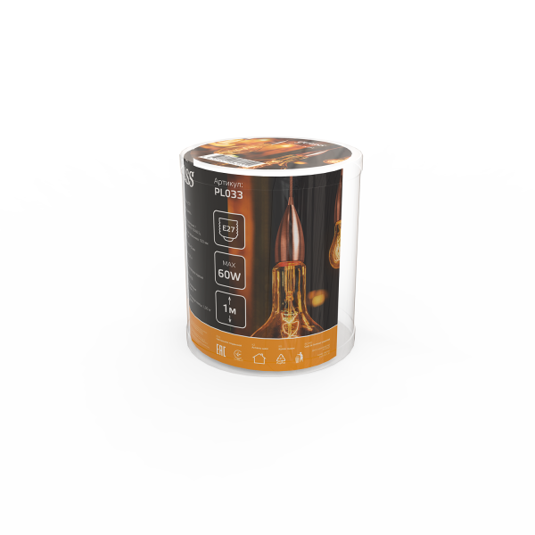 Купить Gauss Светильник подвесной PL033 медный E27, 1 м, 1/40