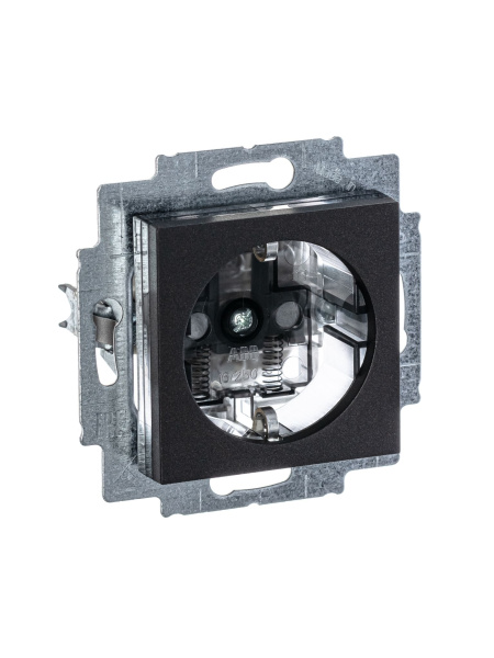 Купить ABB EPJ Levit антрацит / дымчатый чёрный Розетка с заземлением со шторками 2CHH203457A6063