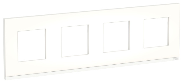 Купить SE Unica Pure Матовое стекло/Белая Рамка 4-ная горизонтальная NU600889