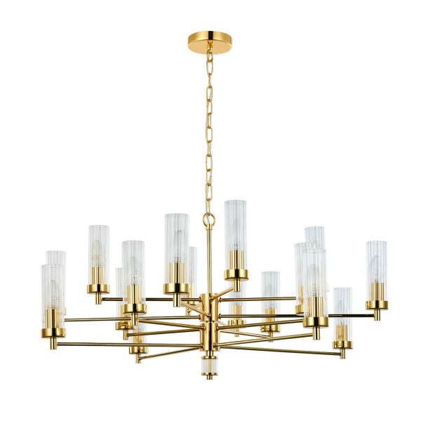 Купить Favourite 2673-16P подвесная люстра Каркас золотого цвета, плафоны из прозрачного стекла