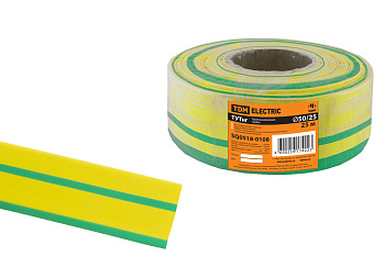 TDM Термоусаживаемая трубка ТУТнг 50/25 желто-зеленая (25 м/ролл) SQ0518-0108