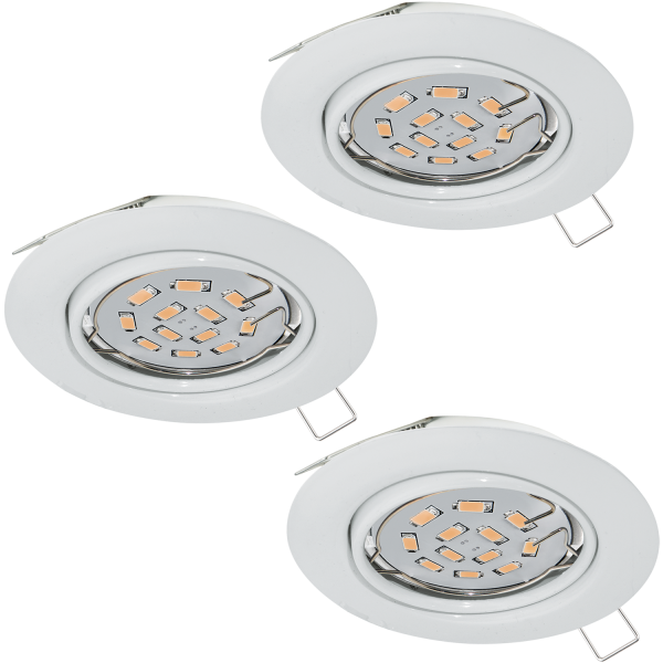 Eglo Комплект светодиод. встраив. светильников PENETO, 3x5W (GU10), ?87, сталь, белый 94406