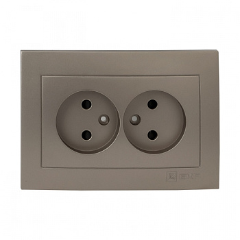 EKF PROxima Валенсия лицевая панель розетка 2-местной б/з 10А кашемир с защ. штор.