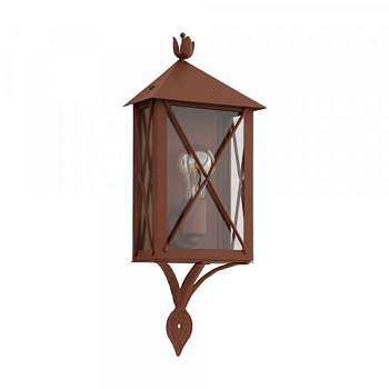Eglo 64756 Уличный настенный светильник GAUDESI, 1X60W(E27), сталь оцинкованный, коричневый антик/ стекло, прозрачный