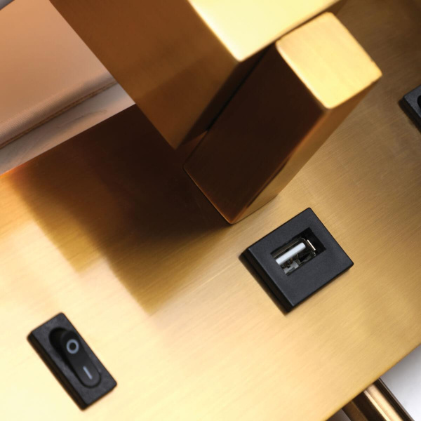 Купить Favourite Lectio Светильник настенный D140*W280*H220 1*E27*25W, excluded + 1*LED*2W, 180LM, 4000K, included, SWITCHER, USB 2225-2W