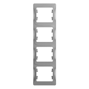 Systeme Electric Glossa Алюминий Рамка 4-ая, вертикальная