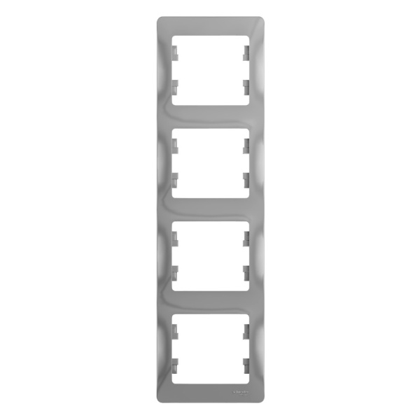 Systeme Electric Glossa Алюминий Рамка 4-ая, вертикальная