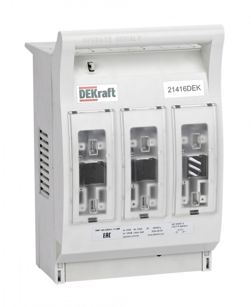 Dekraft ПВР горизонтальный 250А 3ф отключение_навесной монтаж на шину_ПВР-102 Dekraft ПВР горизонтальный 250А 3ф отключение_навесной монтаж на шину_ПВР-102