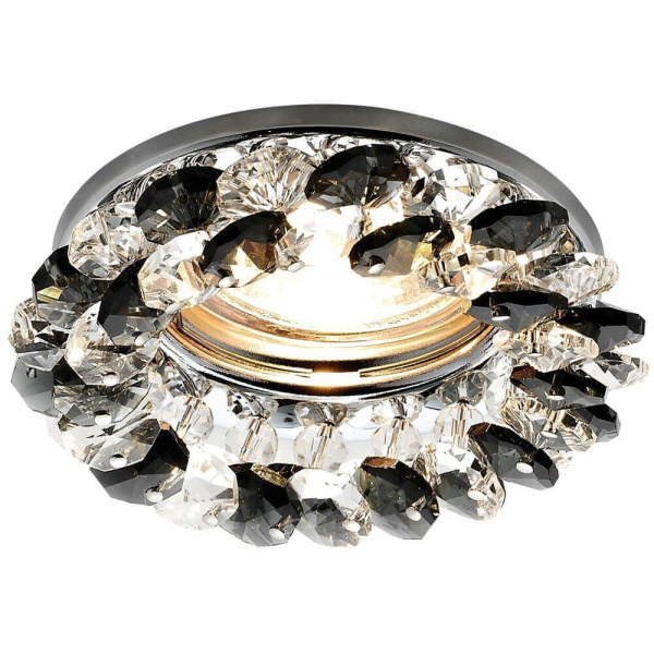 Ambrella Встраиваемый точечный светильник K206 BK/CH хром/черный хрусталь MR16