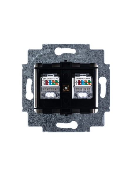 Купить ABB EPJ Levit кофе макиато / белый Розетка компьютерная, 2хRJ45 кат,5e, кофе макиато 2CHH295118A6018