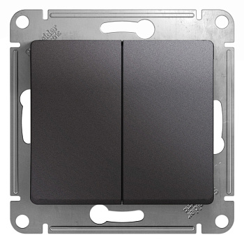 Systeme Electric Glossa Графит Выключатель 2-клавишный, сх.5, 10AX